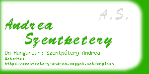 andrea szentpetery business card