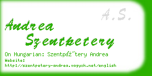 andrea szentpetery business card